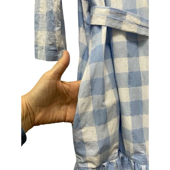 Persifor Ruffle Dress Size XS Mini Gingham Poppy Hem Casual Shabby Chic Peppy - Picture 8 of 9